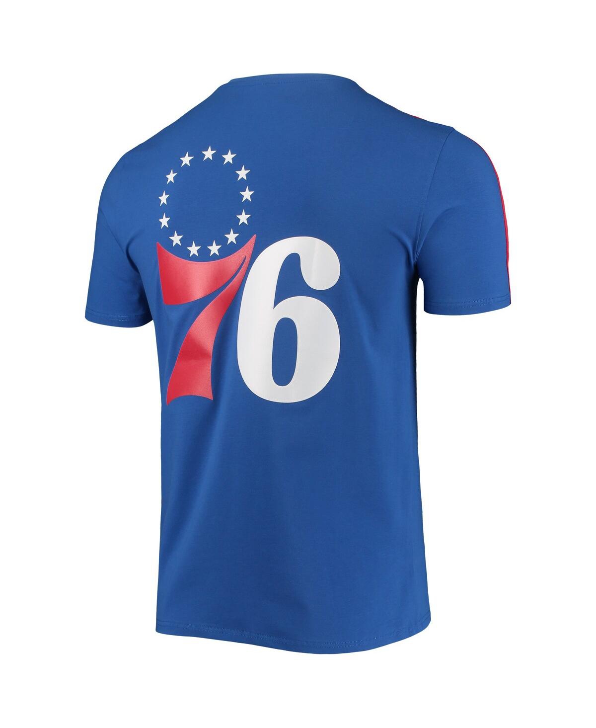 Pro Standard Men's  Royal, Red Philadelphia 76ers Mesh Capsule Taping T-shirt In Royal,red
