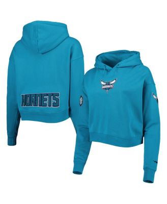 Women's Teal Charlotte Hornets Classic Fleece Cropped Pullover Hoodie