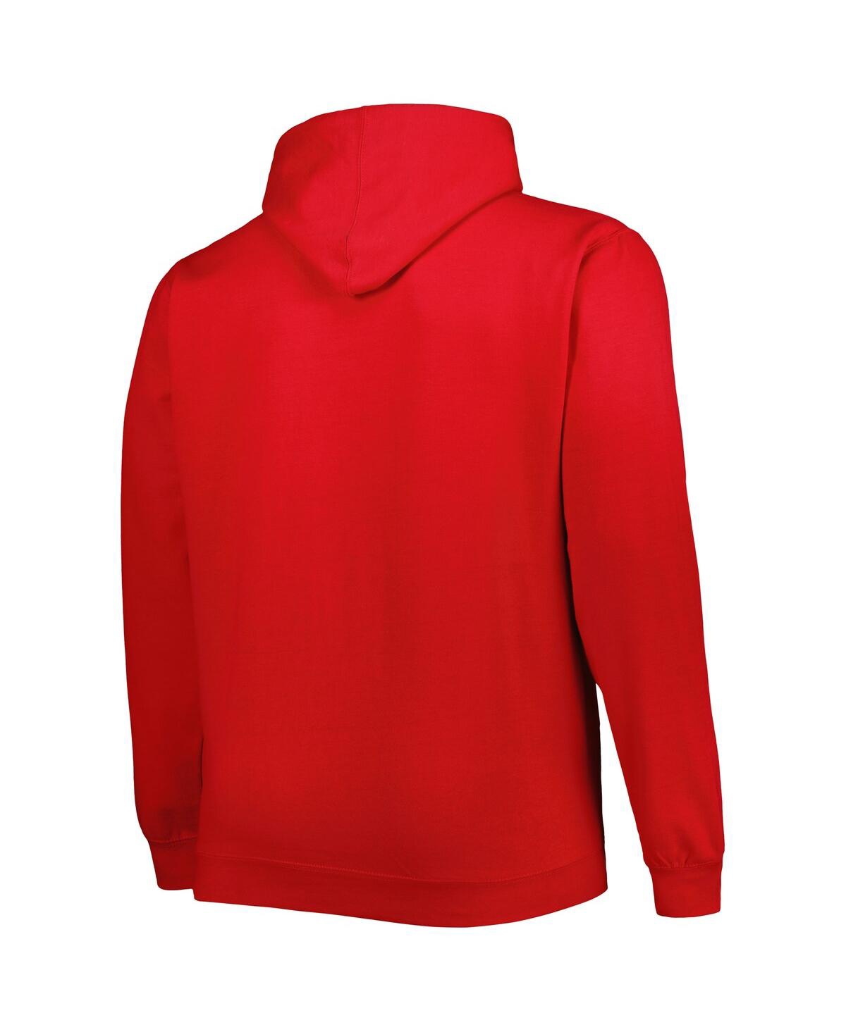Profile Men's Red Philadelphia 76ers Big And Tall Heart And Soul Pullover Hoodie In Red