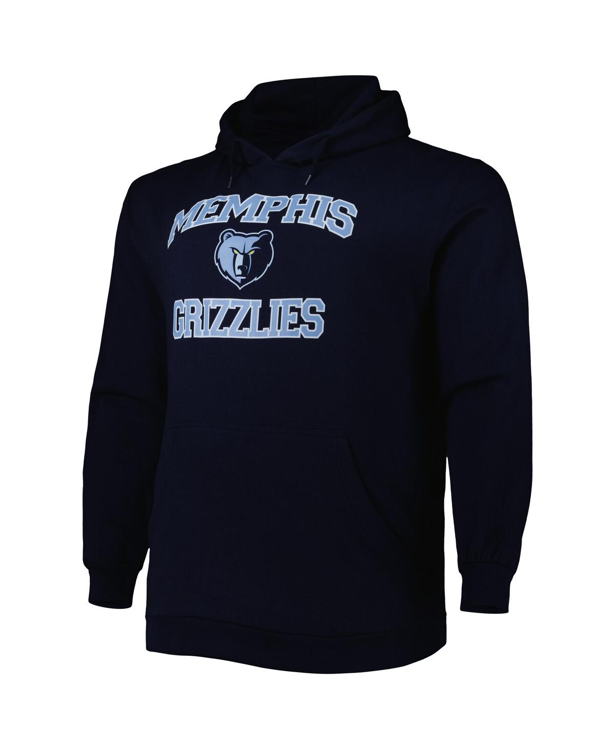 Shop Profile Men's Navy Memphis Grizzlies Big And Tall Heart And Soul Pullover Hoodie