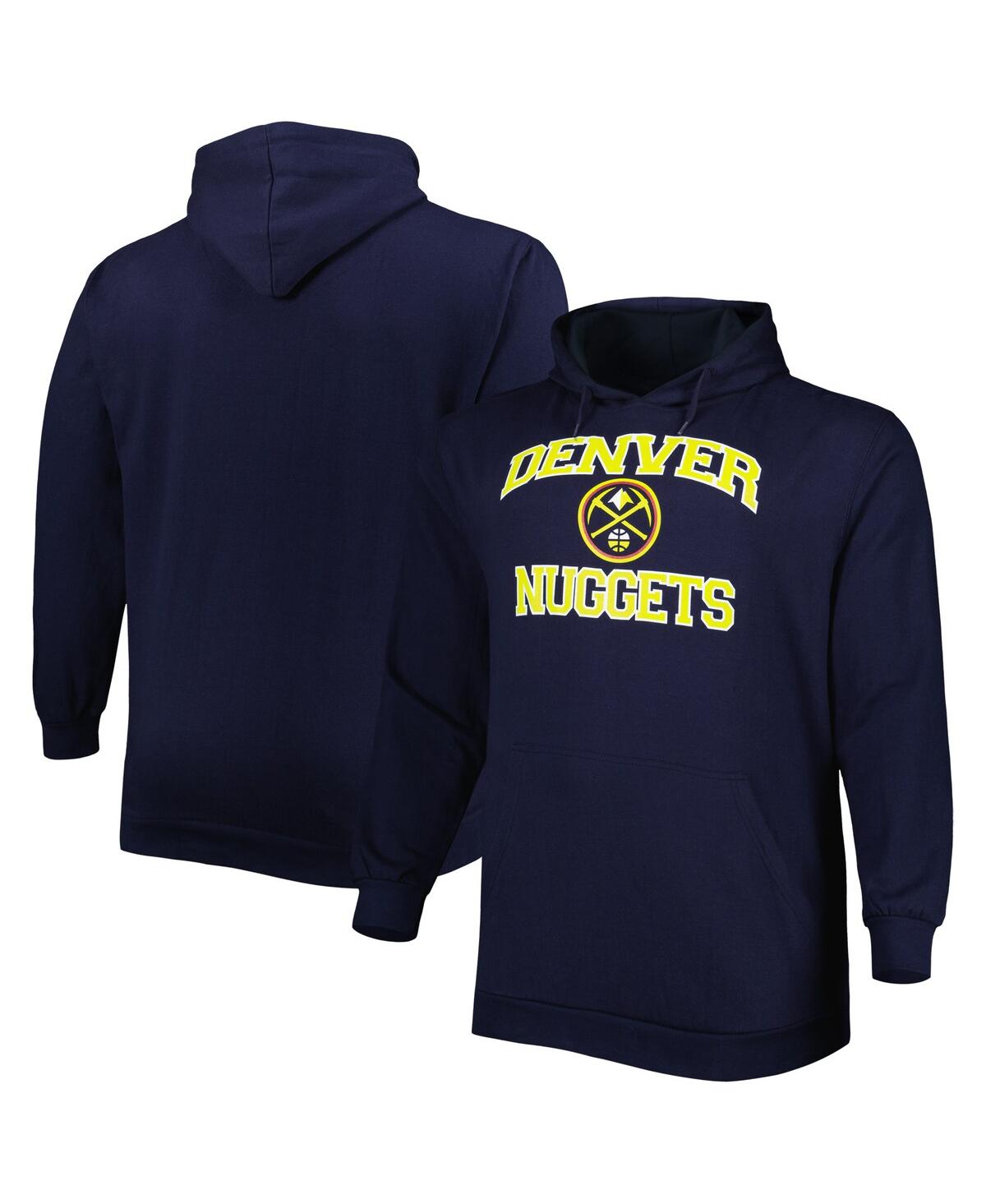 Men's Navy Denver Nuggets Big and Tall Heart and Soul Pullover Hoodie - Navy