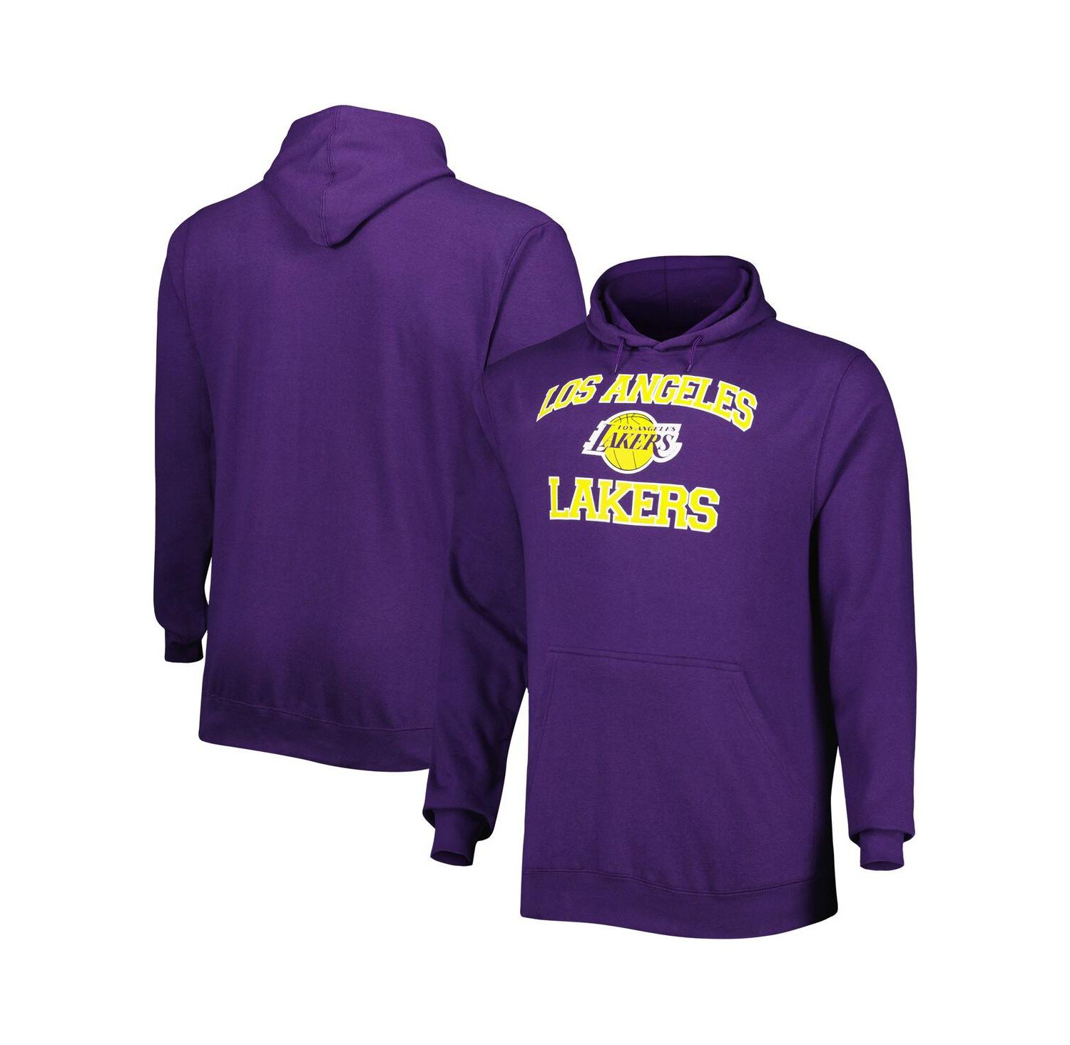 Men's Purple Los Angeles Lakers Big and Tall Heart and Soul Pullover Hoodie