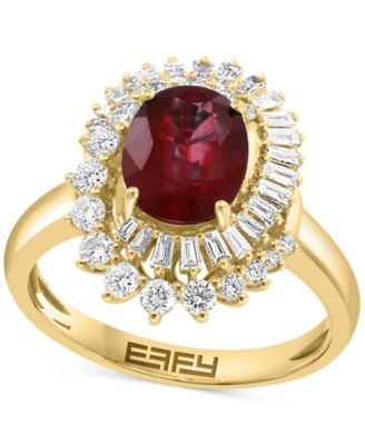 EFFY Collection - Ruby (1-7/8 ct. t.w.) & Diamond (5/8 ct. t.w.) Halo Ring in 14k Gold