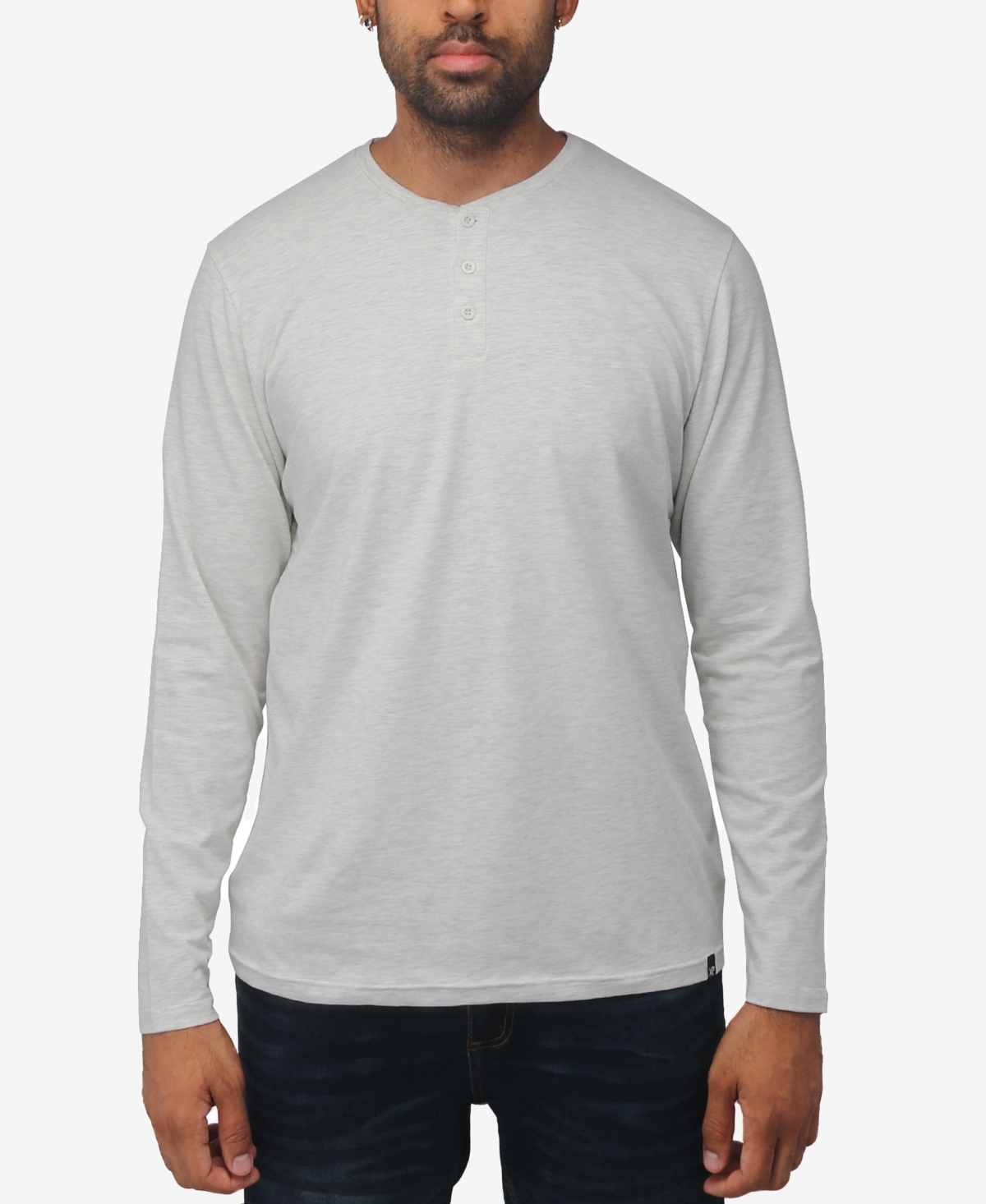Men's Soft Stretch Henley Neck Long Sleeve T-shirt - Slate Blue