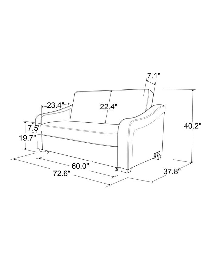 Lifestyle Solutions Serta Mayson Convertible Sofa with Power and USB