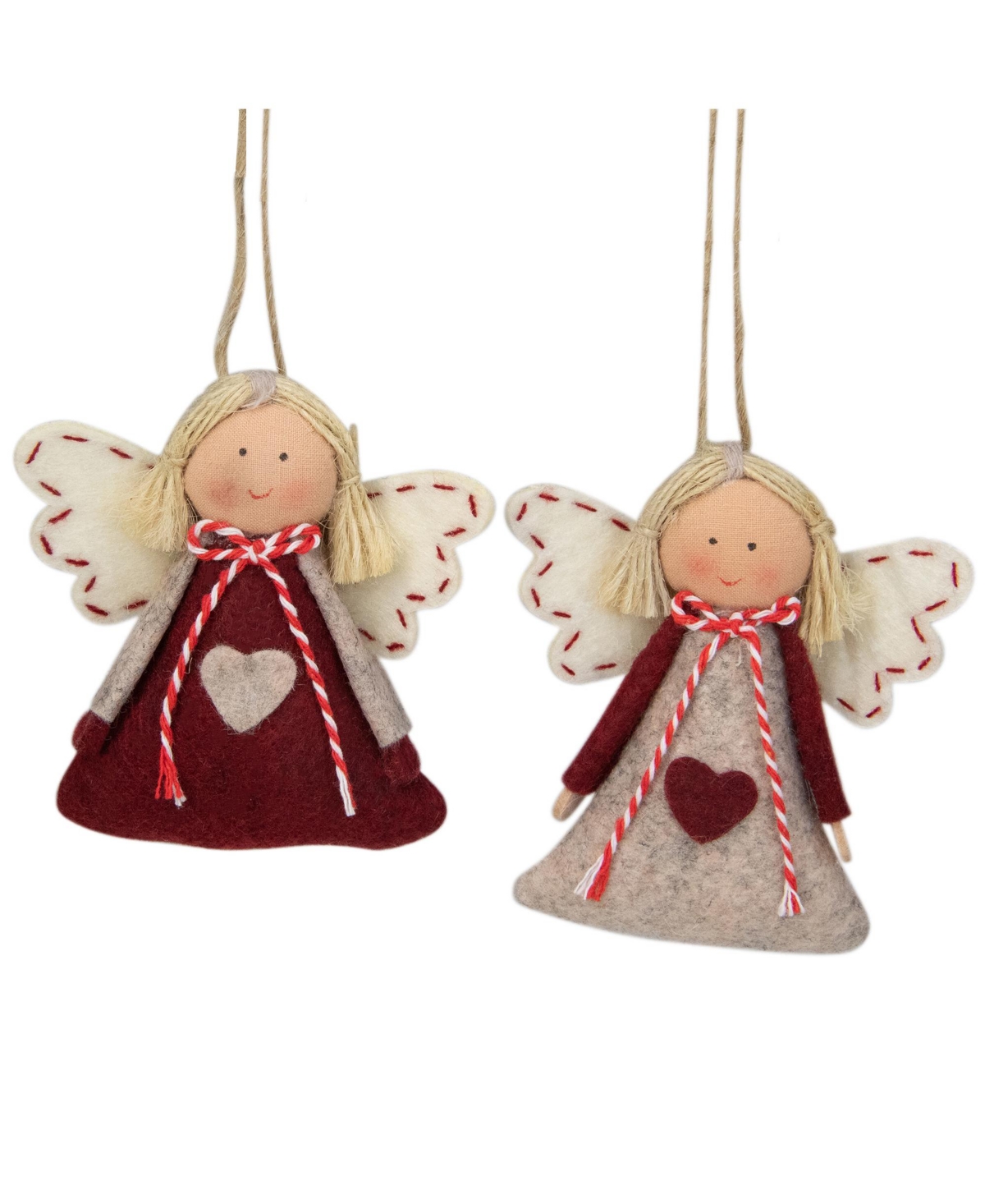 Northlight 3.5" Angel Christmas Ornaments, Set Of 2 In Gray