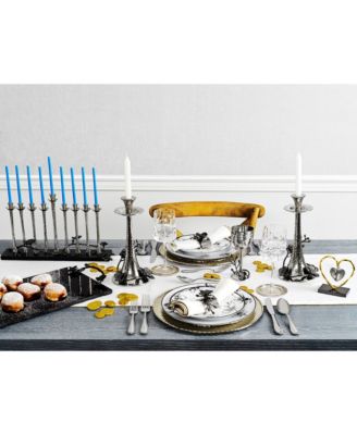 Black Orchid Set of 2 Candlestick Holders