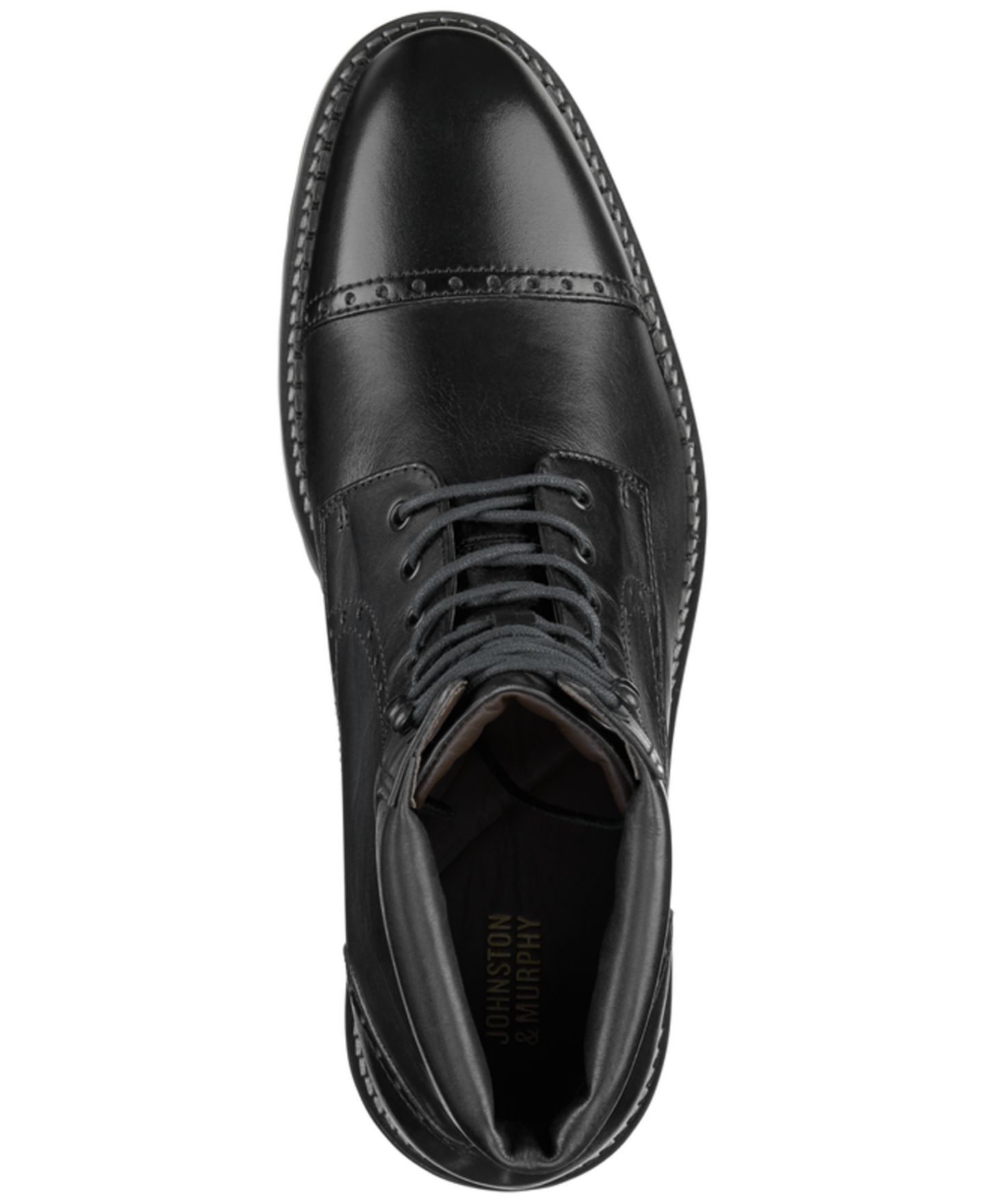 Мужские ботинки Johnston & Murphy Garrison Brogue Cap Toe Boot, цвет: Чёрный — фото 5