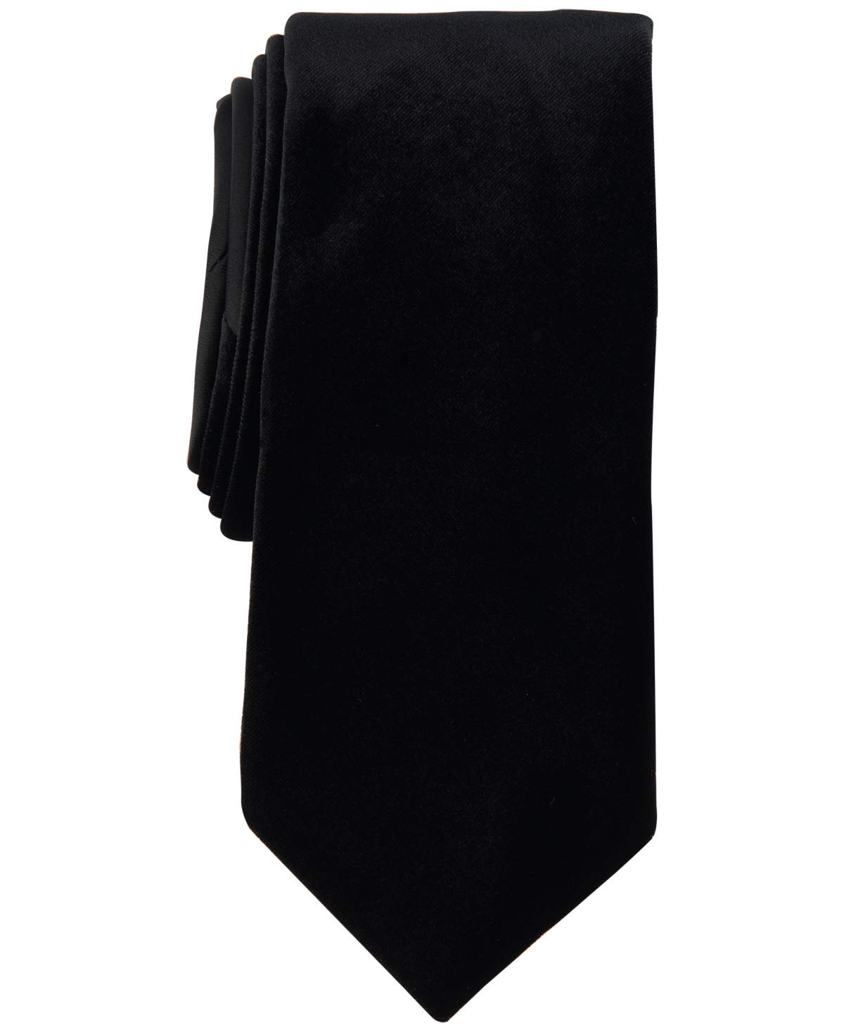 Alfani Men's Monroe Solid Velvet Tie, Created For Macy's In Black