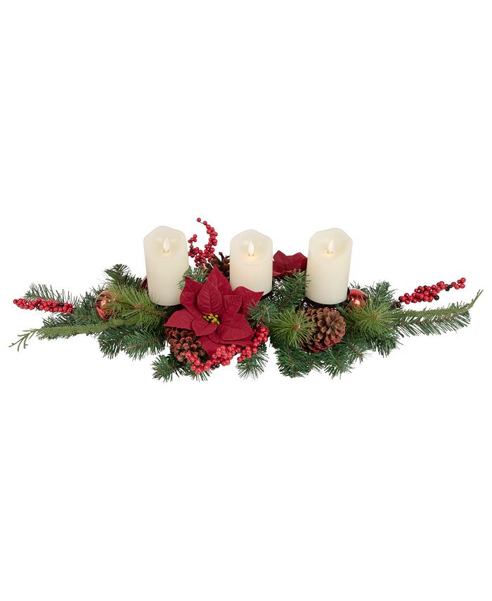 Northlight Artificial Mixed Pine Berries and Poinsettia Christmas ...