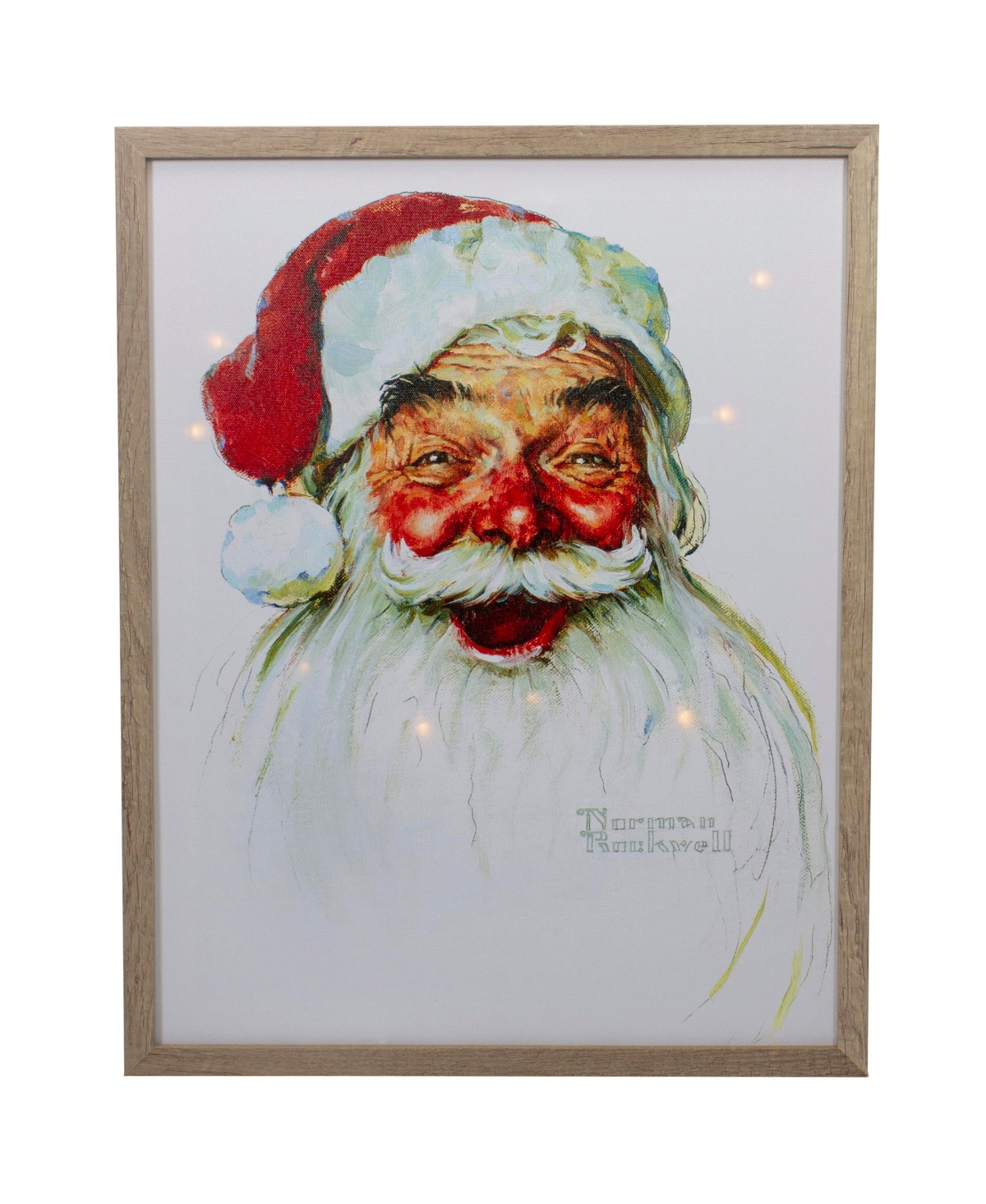 Northlight Led Lighted Norman Rockwell "santa Claus" Christmas Wall Art, 19" In White