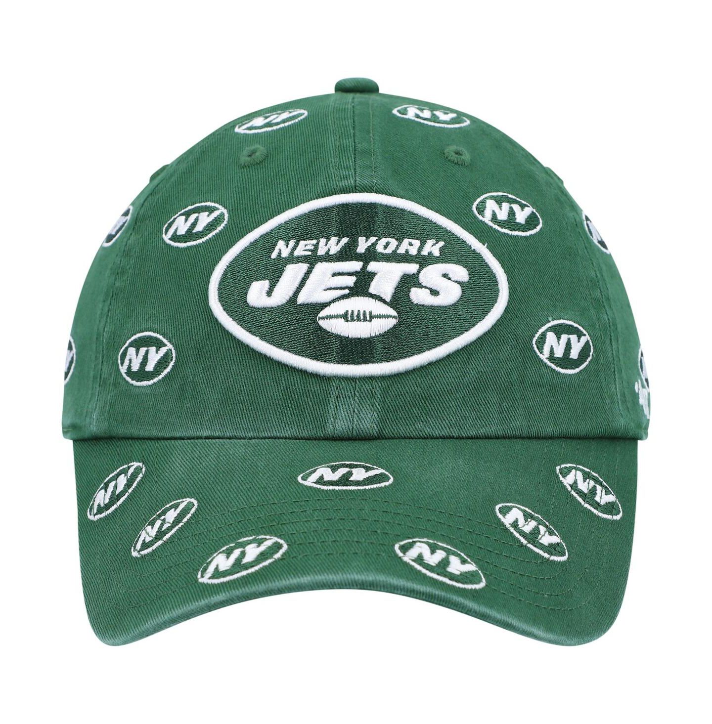 Женская кепка '47 Brand Green New York Jets Confetti Clean Up Adjustable Hat — фото 3
