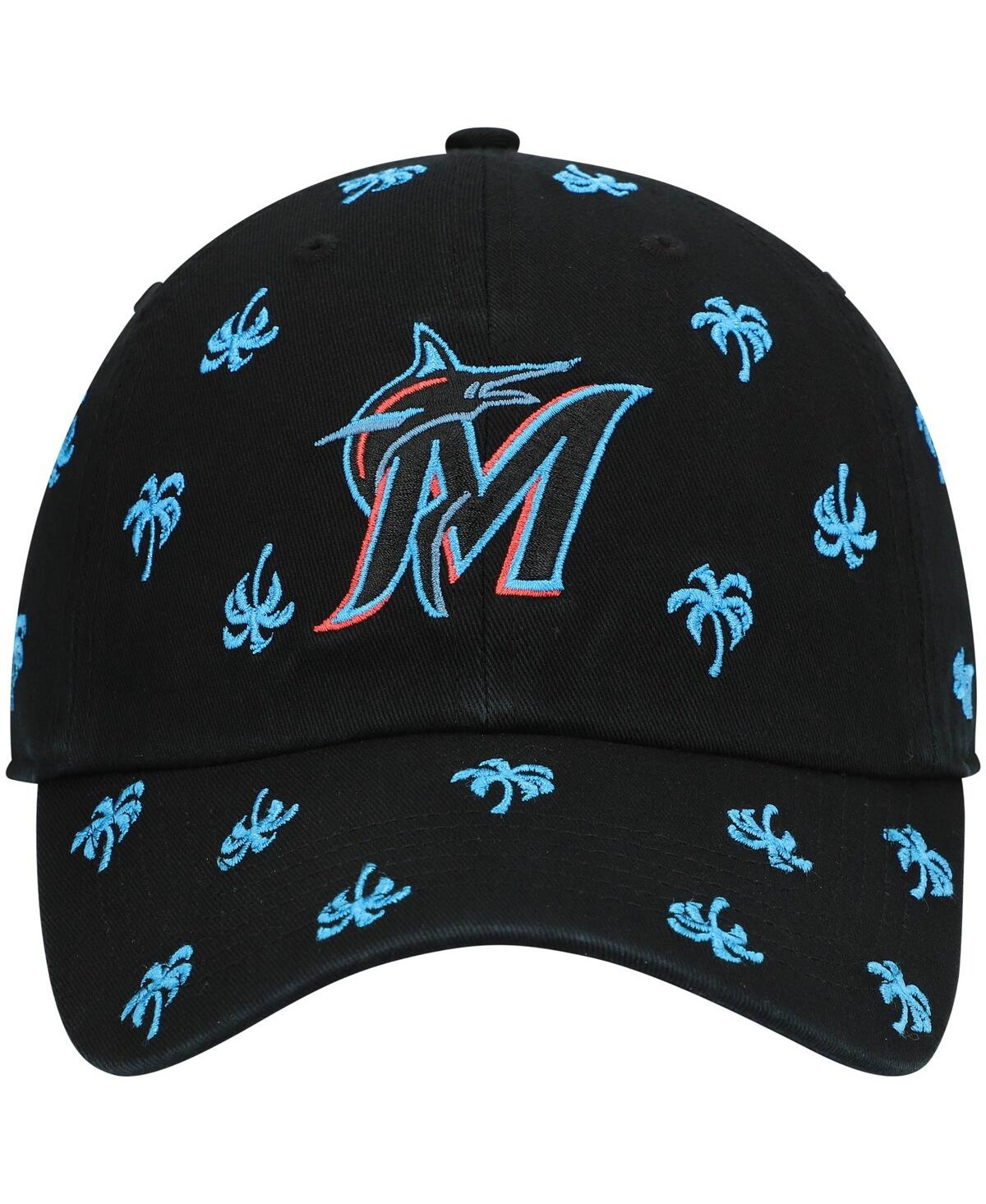 Shop 47 Brand Women's '47 Black Miami Marlins Confetti Clean Up Adjustable Hat