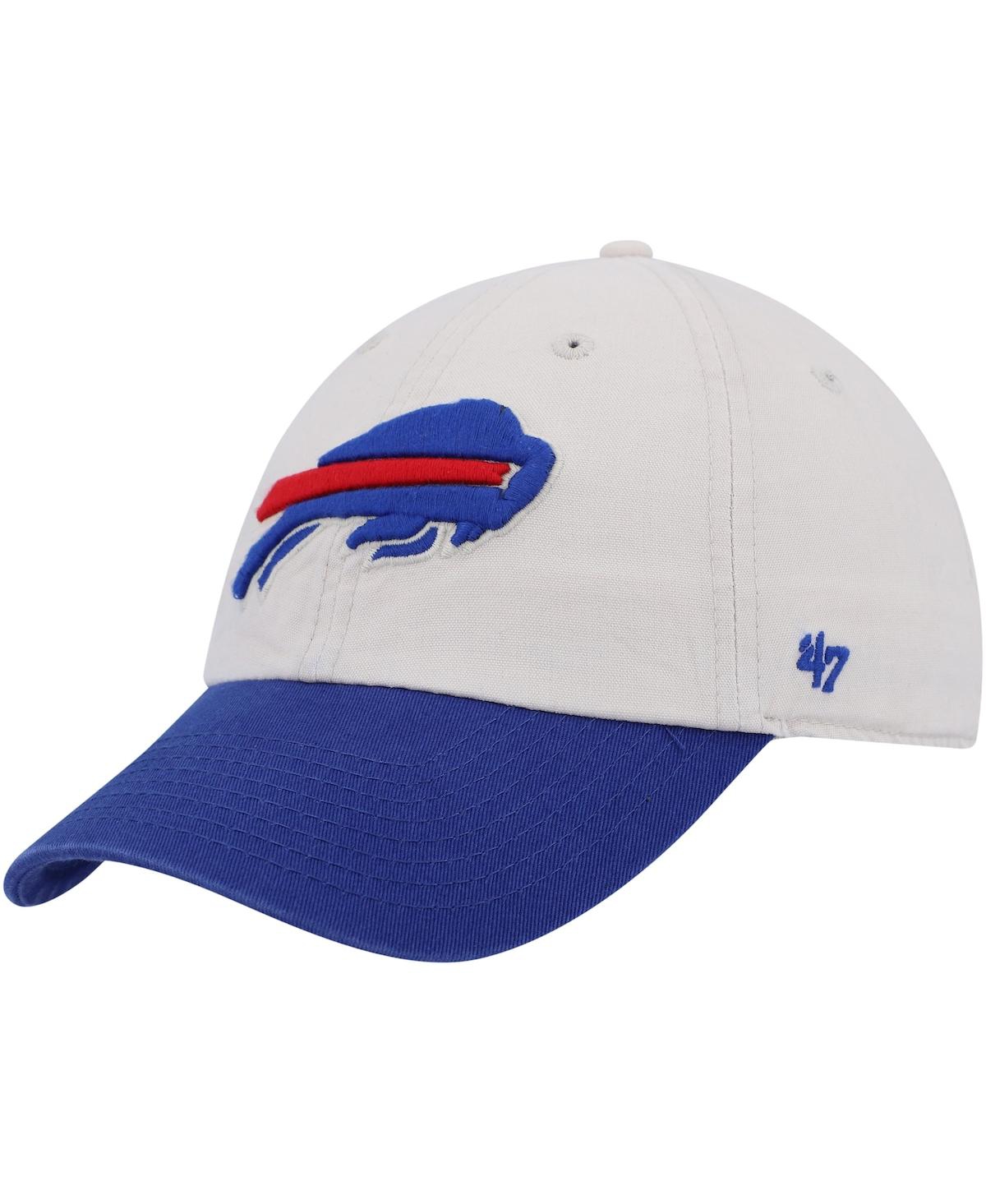 47 Brand Men's '47 Cream, Royal Buffalo Bills Sidestep Clean Up Adjustable Hat In Cream,royal