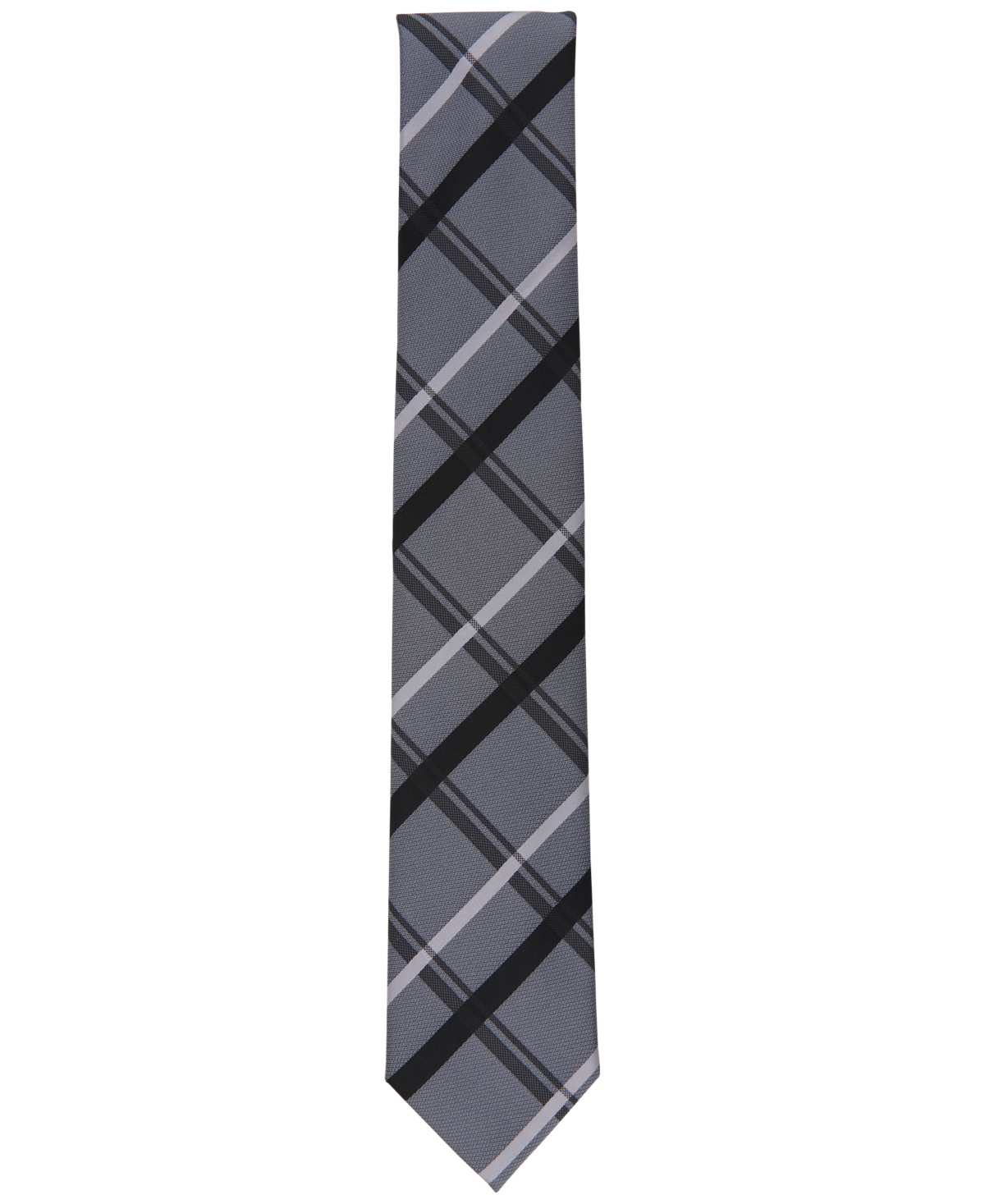Shop Alfani Men's Zuma Plaid Tie, Created For Macy's In Black