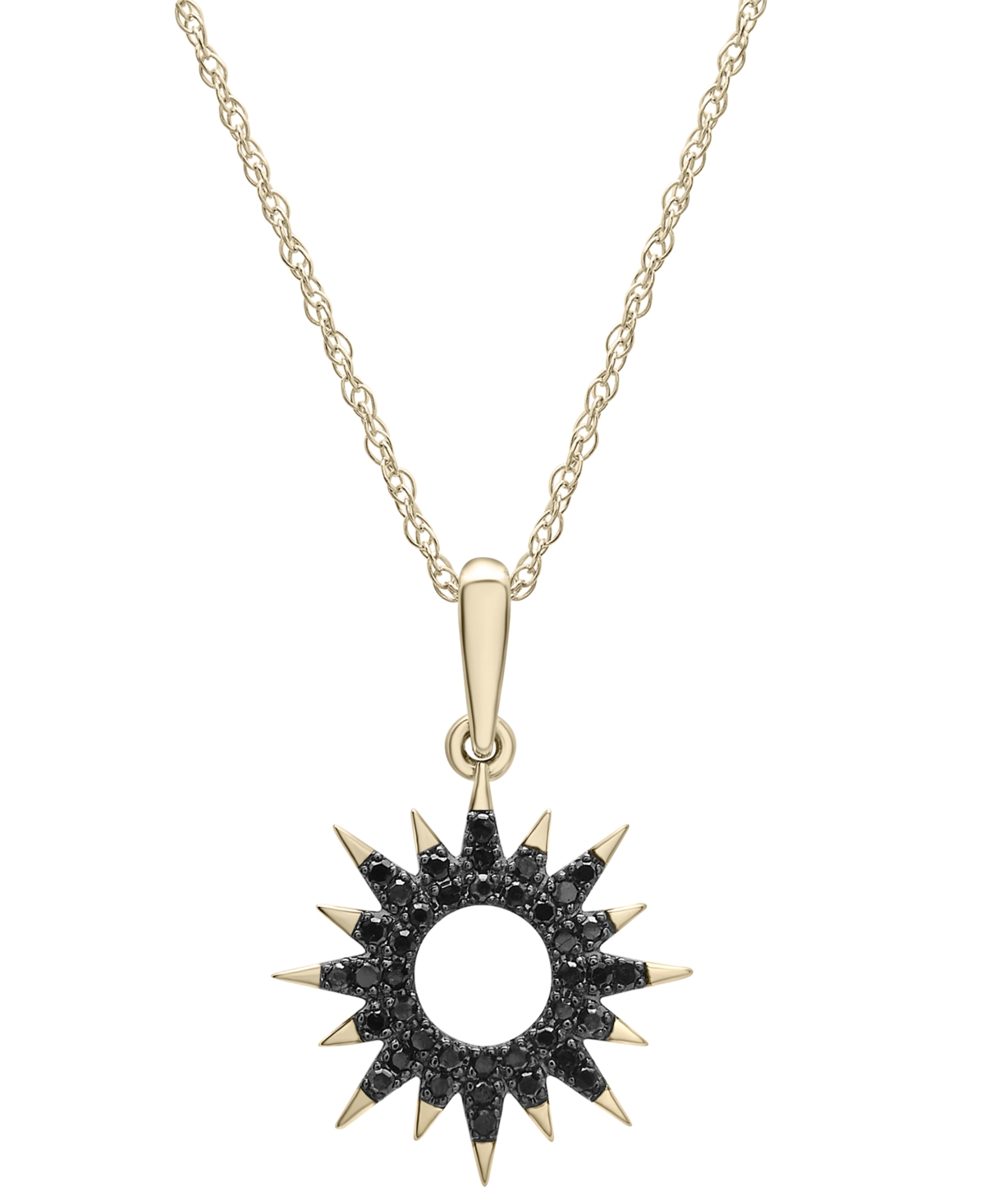 Wrapped Diamond Sun Pendant Necklace (1/10 Ct. T.w.) In 14k Gold Created For Macy's (also Available In Black In Black Diamond