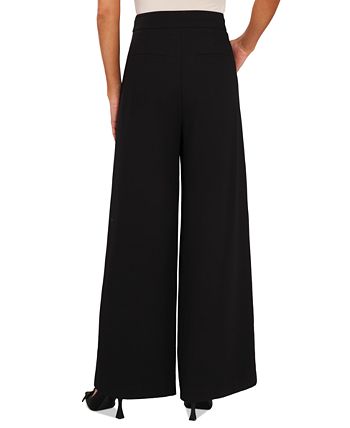 CeCe Women's High-Rise Wide-Leg Slit Pocket Button Pants - Macy's