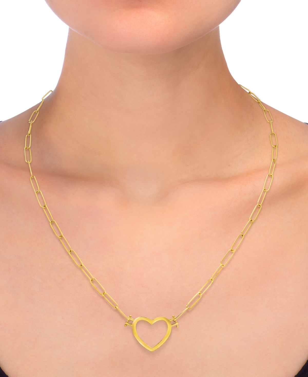 Open Heart Paperclip Link 18