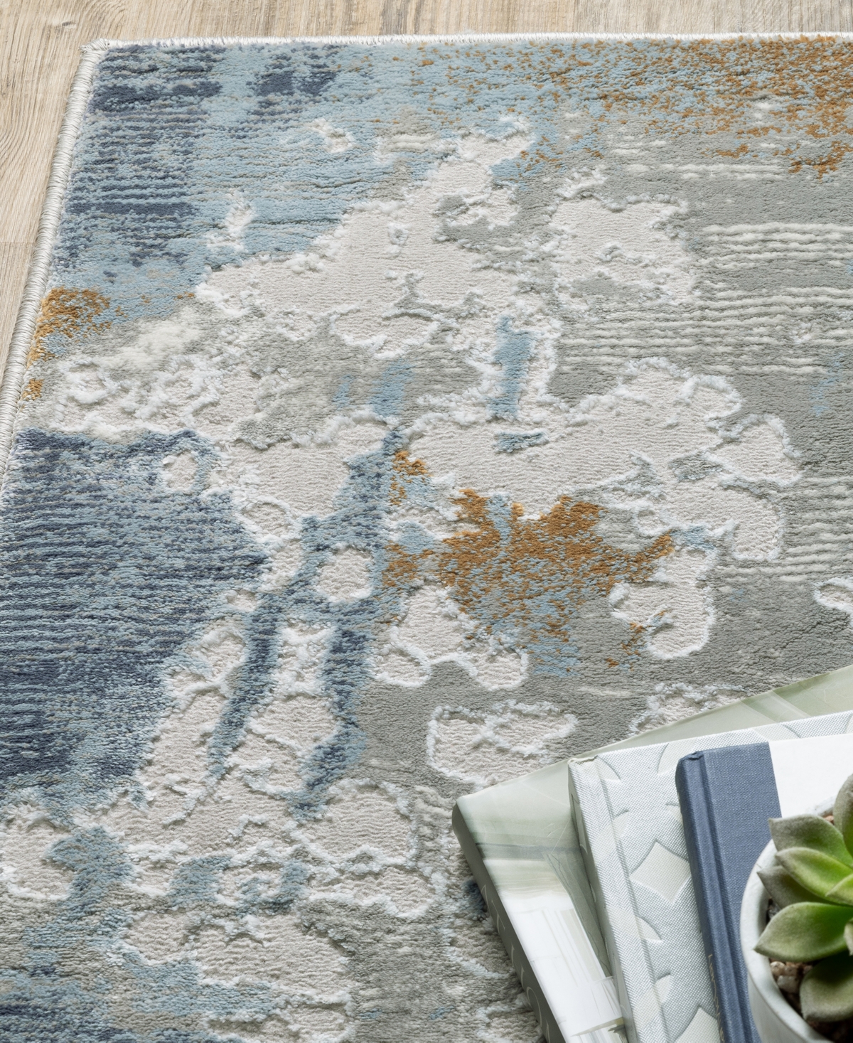 Jhb Design Elevation Elv1elvx 7'10" X 10'10" Area Rug In Gray,blue