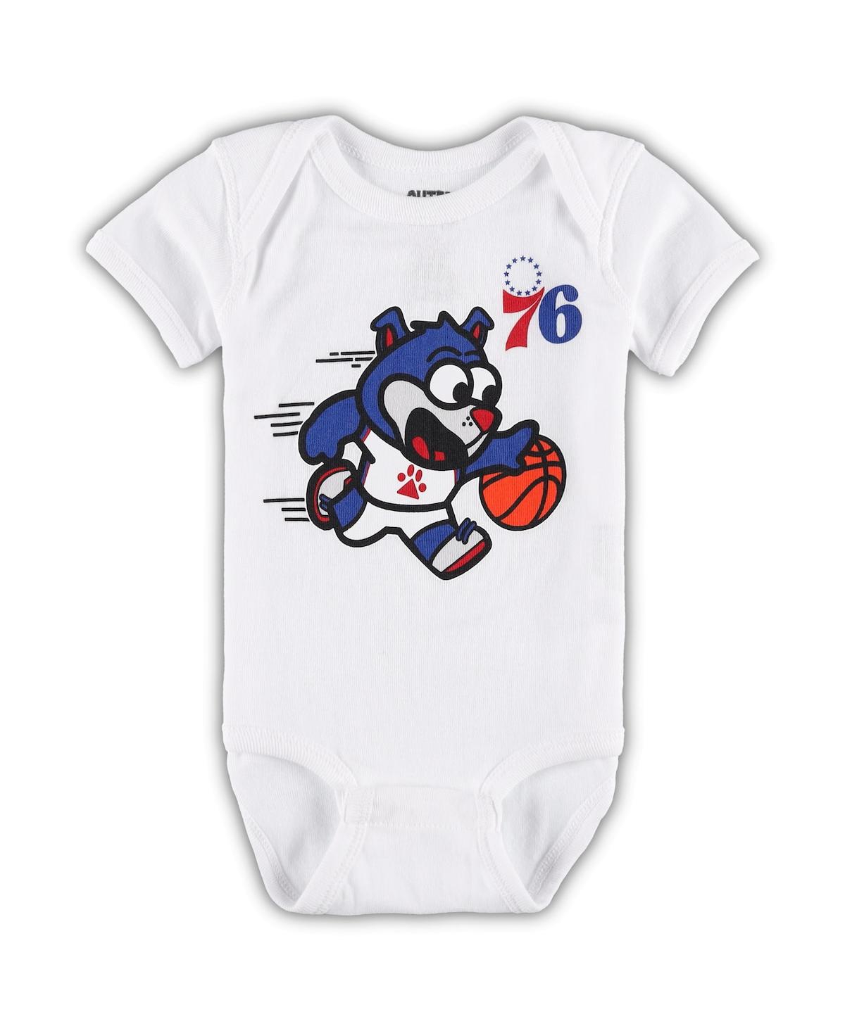 Outerstuff Babies' Infant Boys And Girls White Philadelphia 76ers Mascot Bodysuit