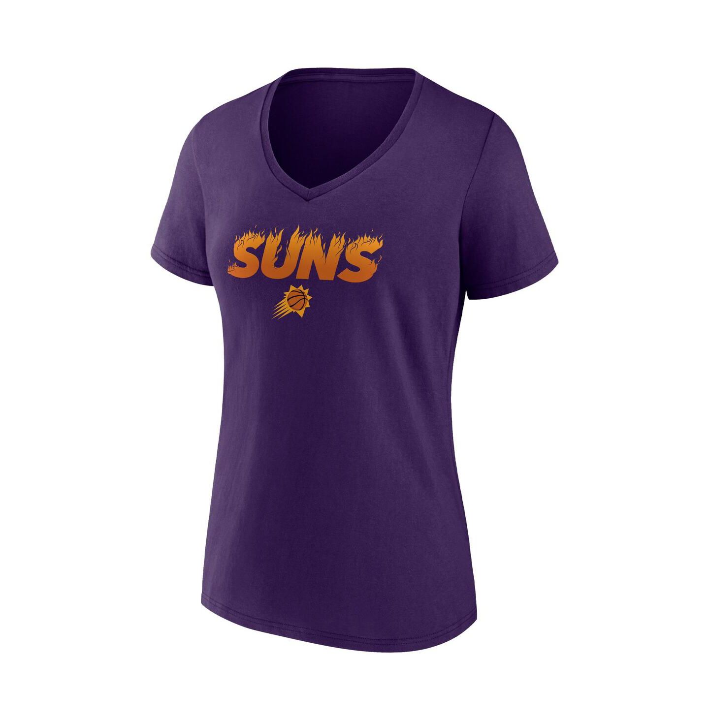 Женская футболка Fanatics Purple Phoenix Suns Hometown Collection On Fire V-Neck — фото 2