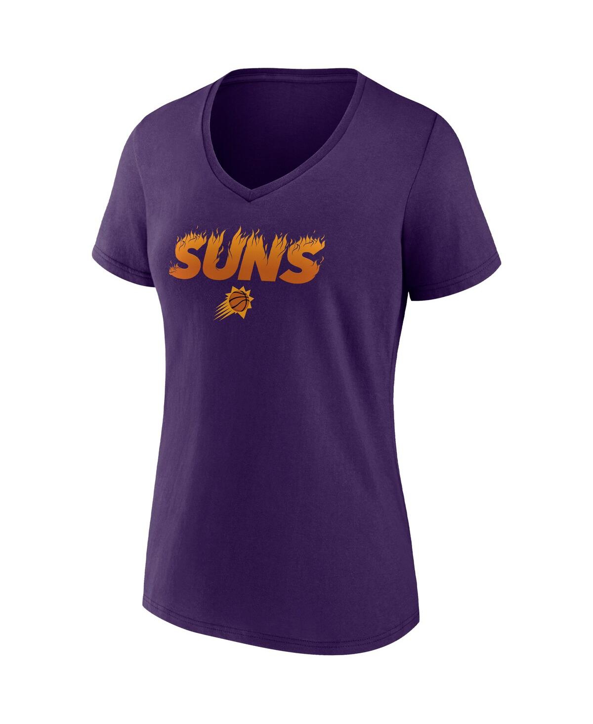 Fanatics Women's  Purple Phoenix Suns Hometown Collection On Fire V-neck T-shirt In Purple