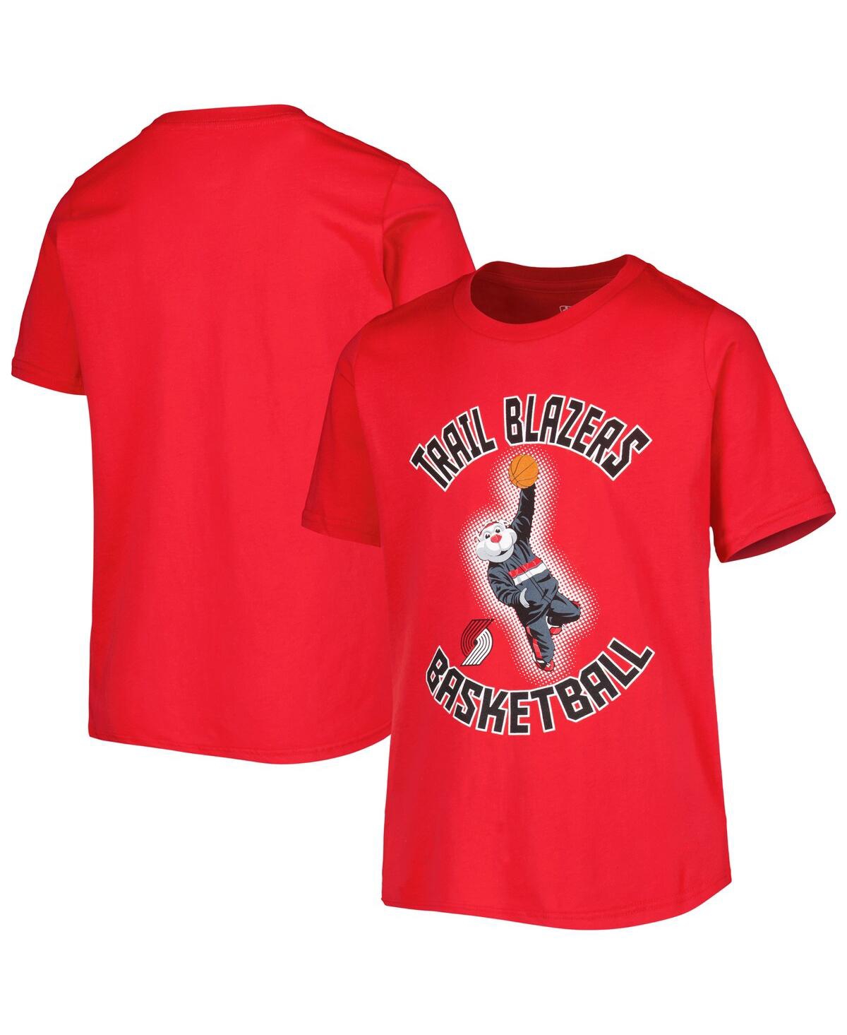 Outerstuff Kids' Big Boys Red Portland Trail Blazers Mascot Show T-shirt