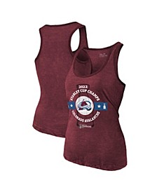 Women's Threads Burgundy Colorado Avalanche 2022 Stanley Cup Champions Racerback Tank Top
