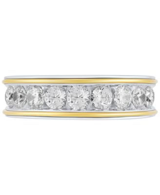 Men's Lab Grown Diamond Band (1-1/2 ct. t.w.) in 10k Gold & White Gold