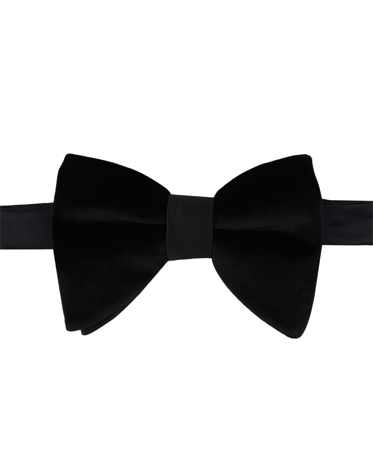 Shop Alfani Men's Oversized Velvet Solid Bow Tie, Created For Macy's In Black