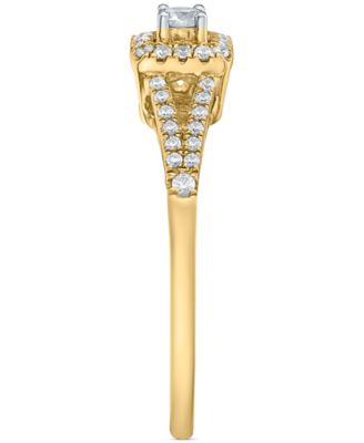 Diamond Halo Bridal Set (1/3 ct. t.w.) in 14k White, Yellow or Rose Gold