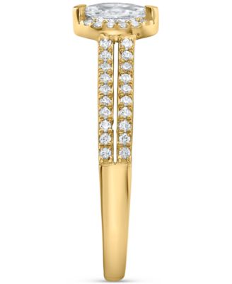 Diamond Marquise Double Row Halo Engagement Ring (1/2 ct. t.w.) in 14k White, Yellow or Rose Gold