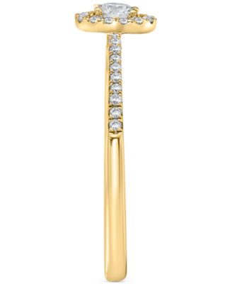 Diamond Halo Engagement Ring (1/4 ct. t.w.) in 14k White, Yellow or Rose Gold