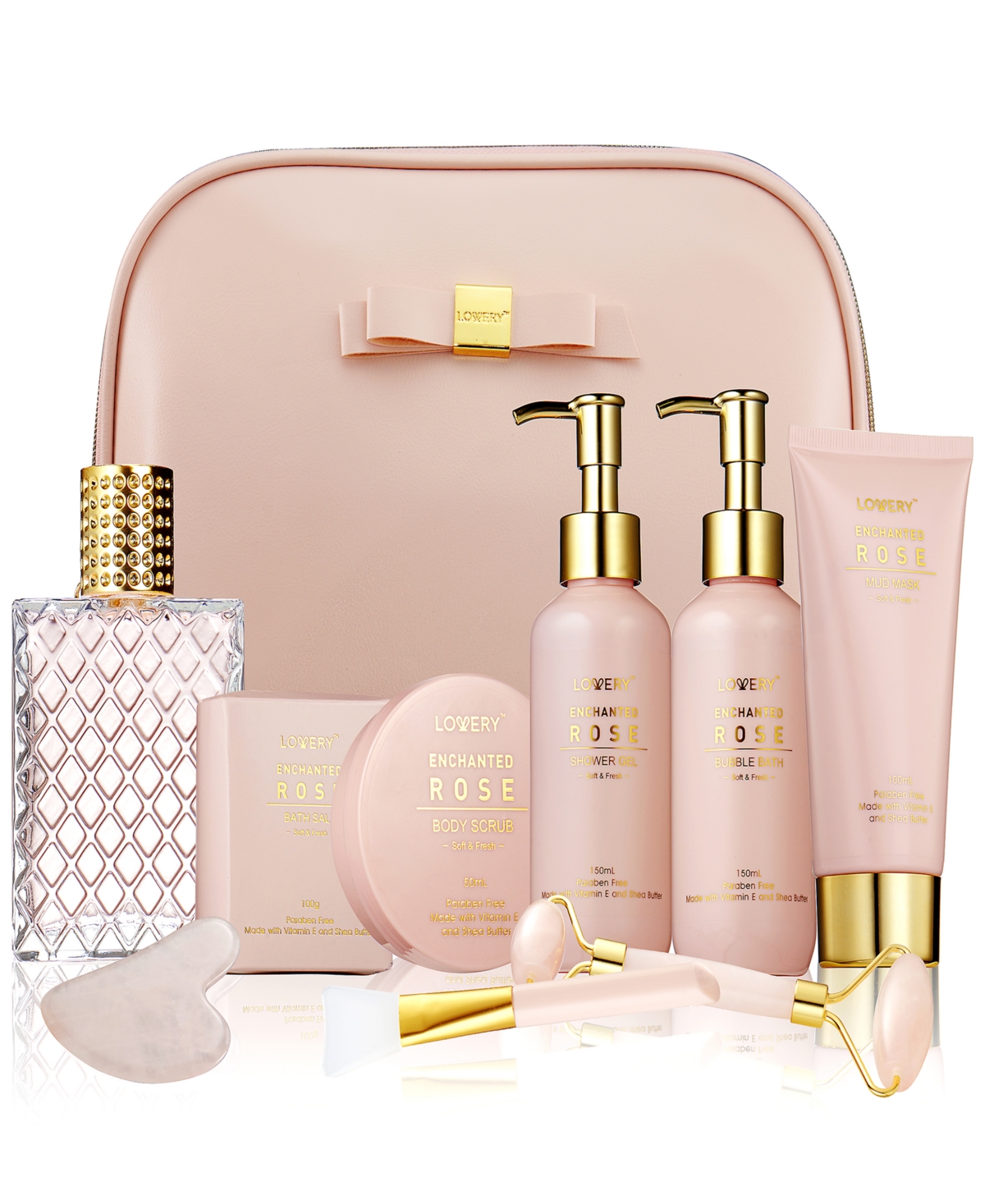 Lovery 10-pc. Luxury Enchanted Rose Home Spa Gift Set