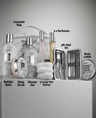 19-Pc. White Marble Luxe Home Spa Gift Set