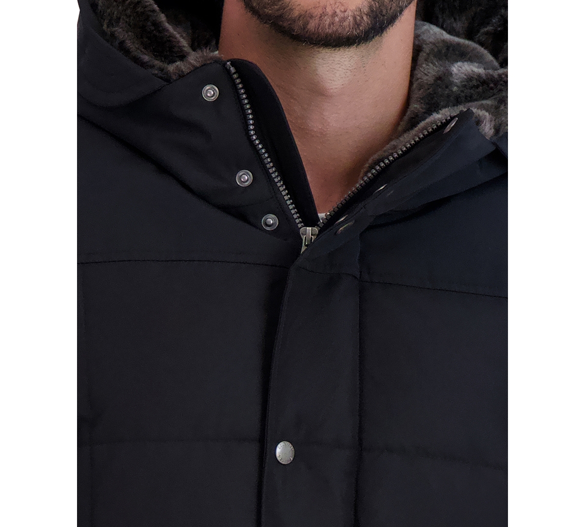 Cole Haan Men's Parka with Fleece-Lined Hood