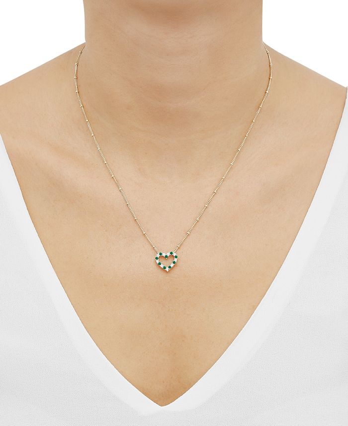 Macy's LabCreated Emerald (1/5 ct. t.w.) & LabCreated White Sapphire