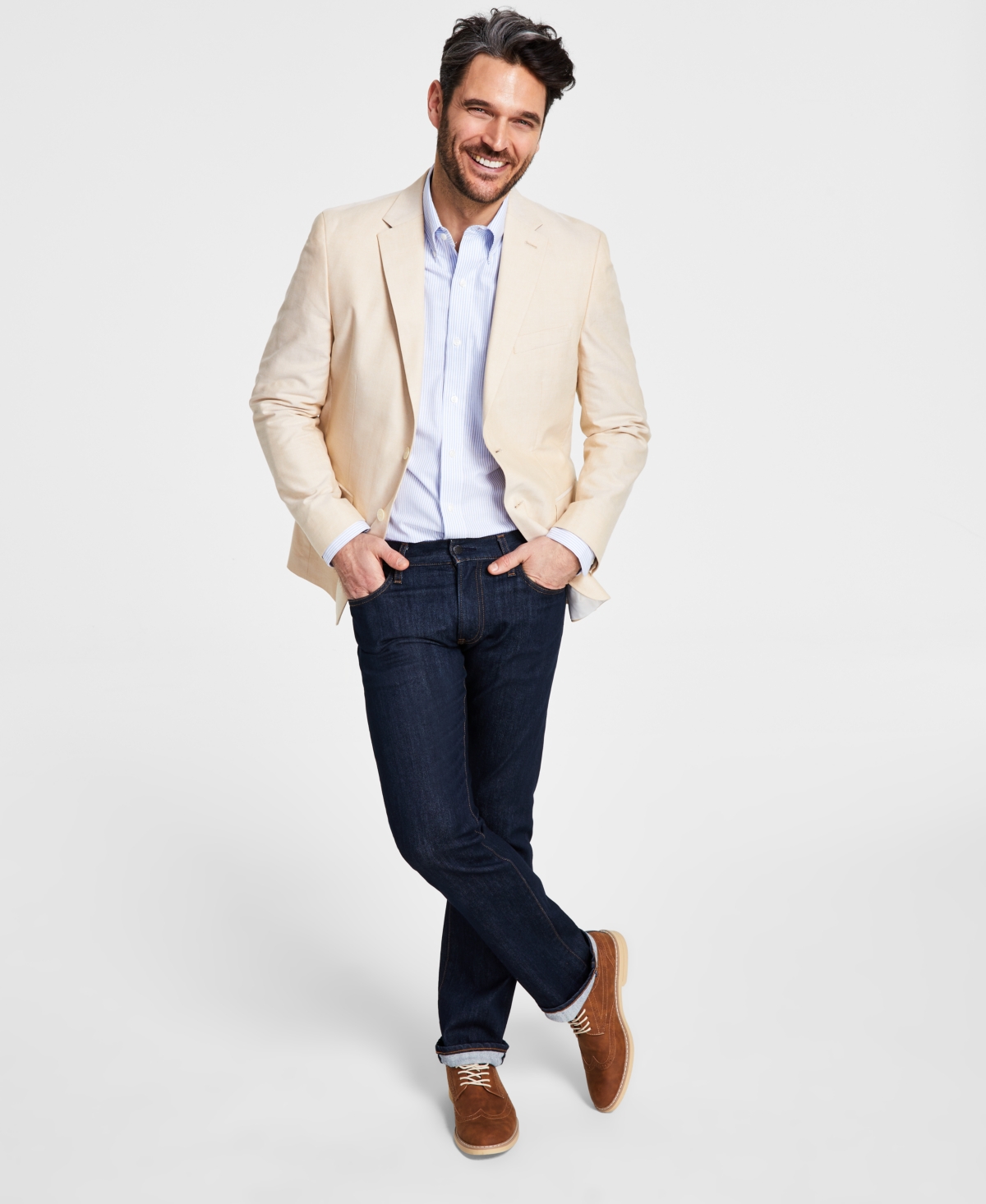 Tommy Hilfiger Men's Modern-fit Cotton Sport Coat Tan | ModeSens