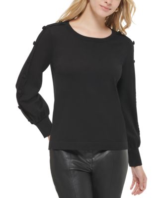 KARL LAGERFELD PARIS - Women's Button Sleeve Sweater