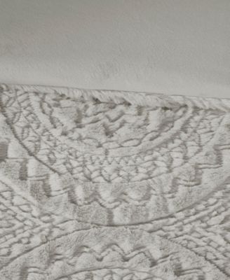 Arya Embroidered Medallion Faux Fur 3-Pc. Comforter Set, King/California King