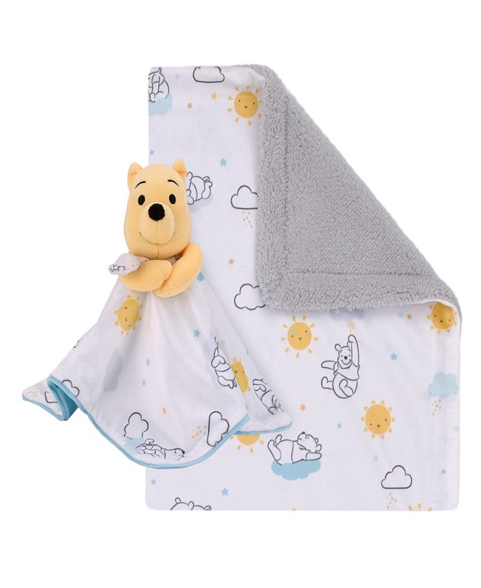 Disney Winnie The Pooh Sherpa Baby Blanket and Security Blanket 2 Piece Set