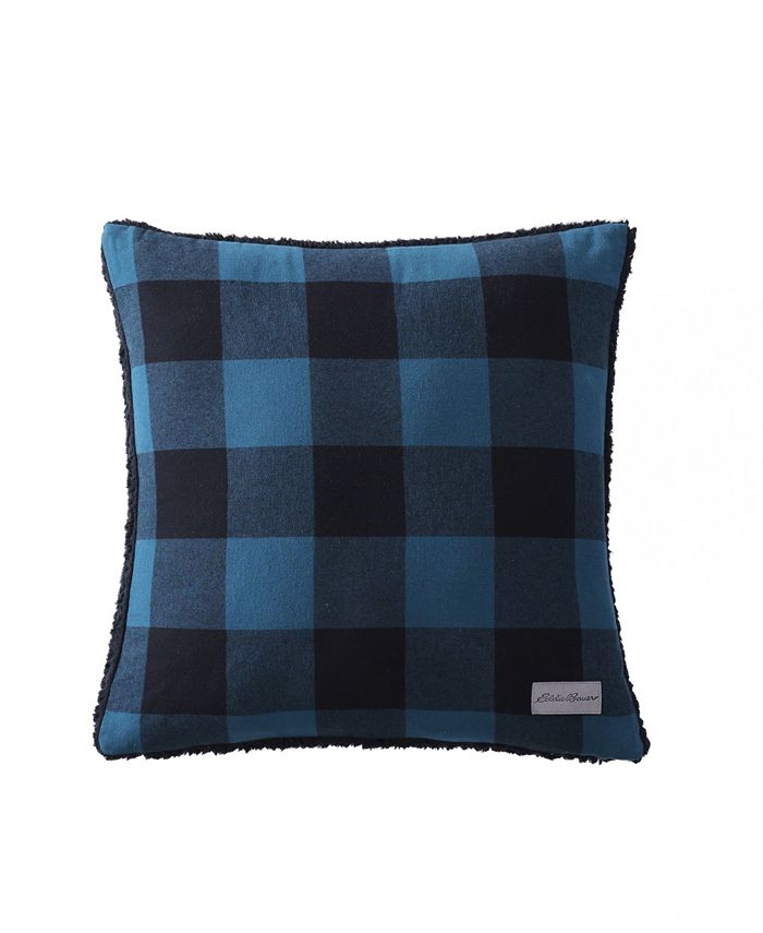 Eddie Bauer Cabin Plaid Flannel Yarn Dye Sherpa 2 Piece Throw and