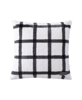 CLOSEOUT! Plaid Faux Fur 2-Pc. Throw, 50" x 60" & Decorative Pillow, 20" x 20" Set