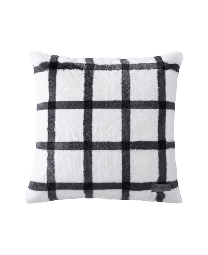 Eddie Bauer Plaid Faux Fur Throw, 50" x 60" Pillow Set, 2 Piece Macy's