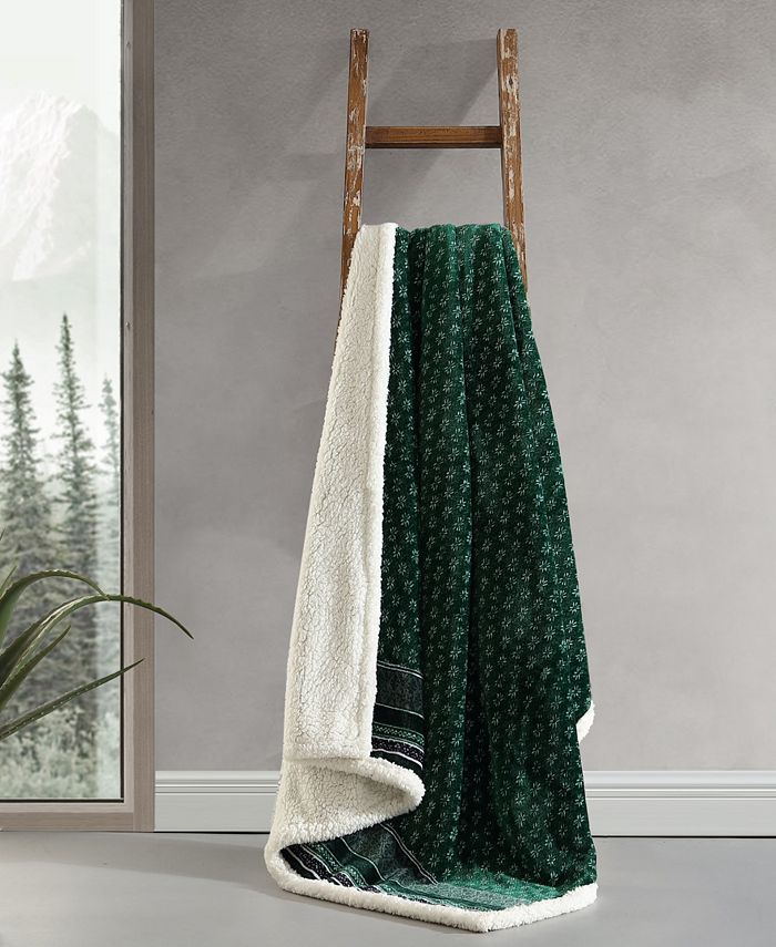 Eddie Bauer Ultra Soft Plush Sherpa Reversible Throw Blanket , 60" X 50