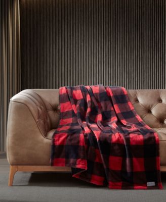 CLOSEOUT! Plaid Faux Fur Throw, 50" x 60"