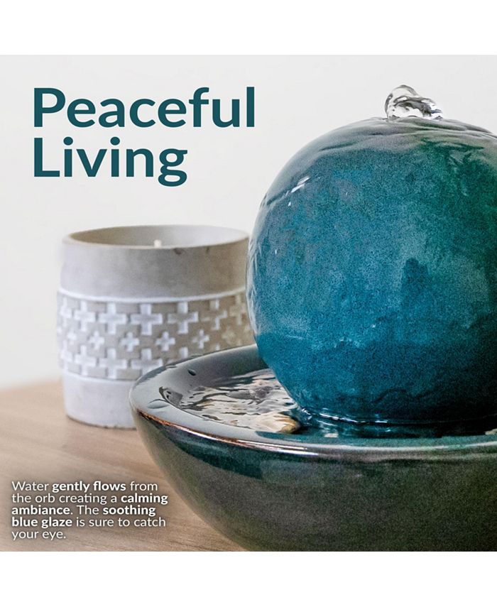 Sunnydaze Decor Ceramic Indoor Water Fountain with Orb 7 in Macy's