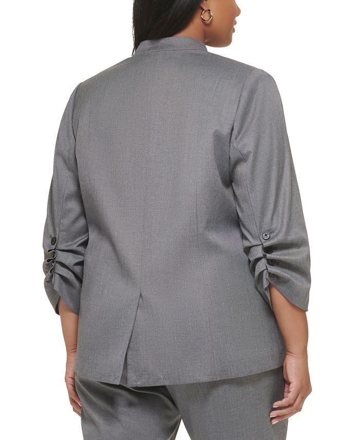 Calvin Klein Plus Size Novelty SingleButton RuchedSleeve Blazer Macy's