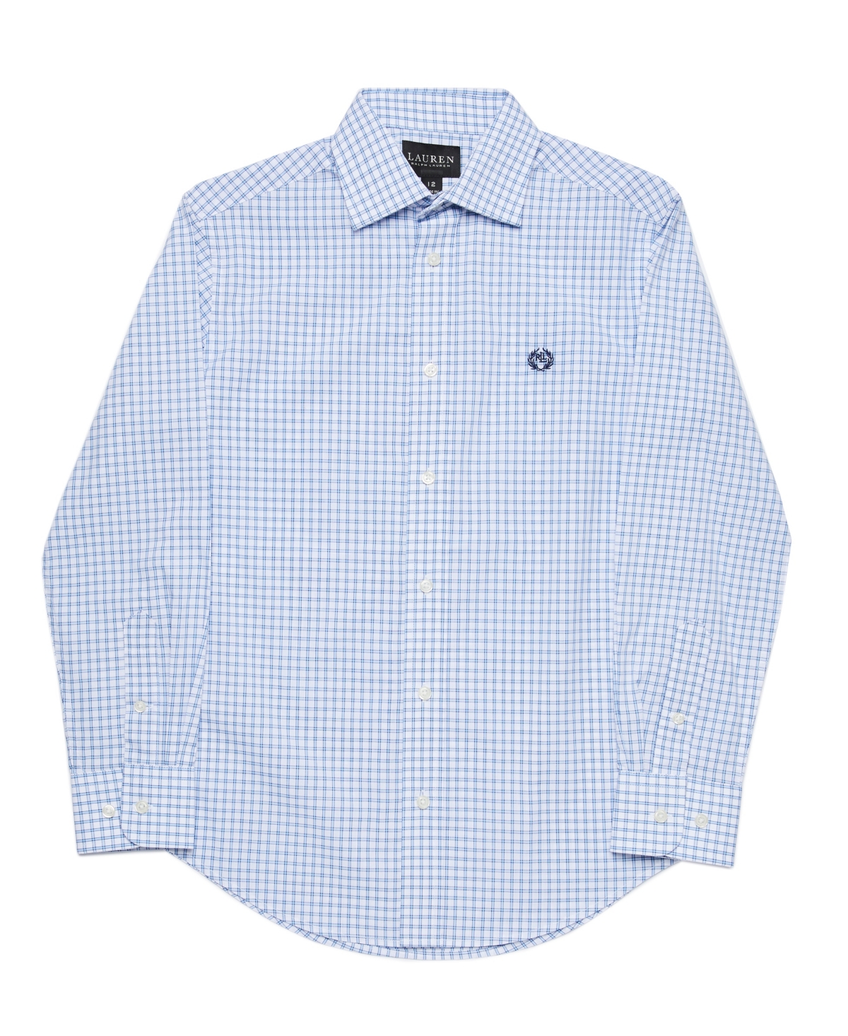 Lauren Ralph Lauren Kids' Big Boys Long Sleeve Button Up Shirt In White,blue