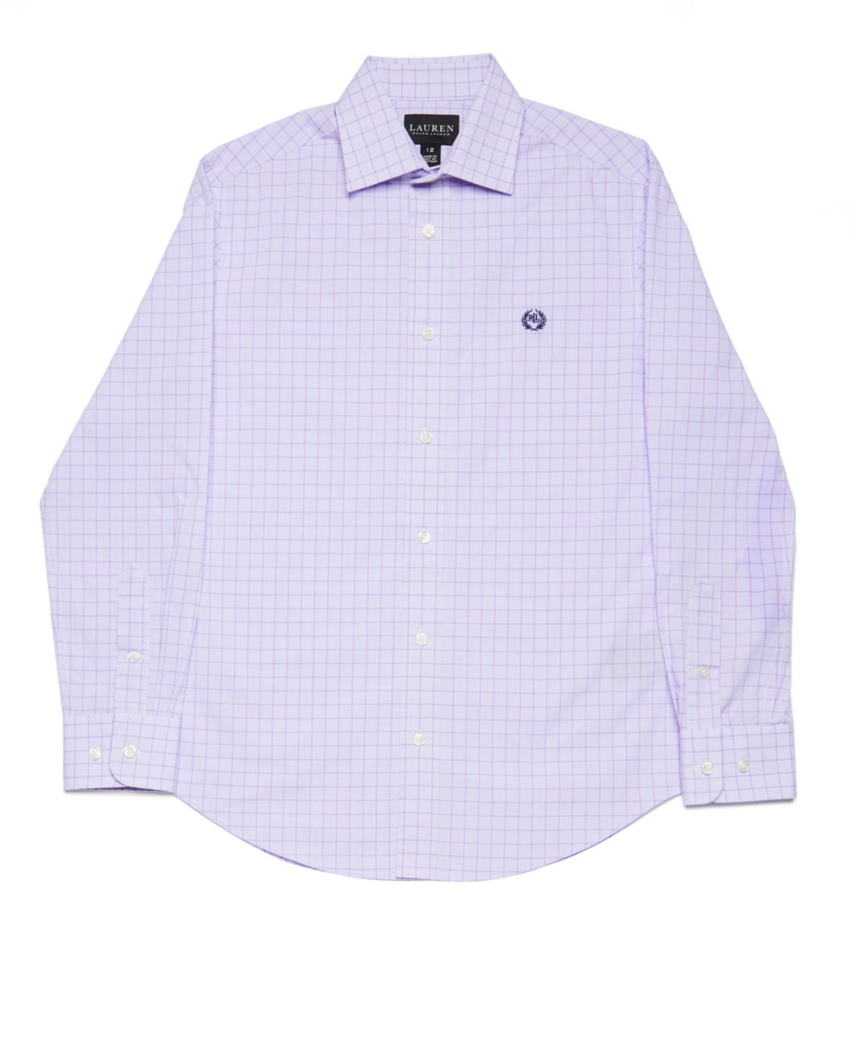 Shop Lauren Ralph Lauren Big Boys Long Sleeve Button Up Shirt In Purple
